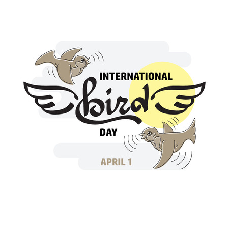 Vector illustration of International Bird Day.のイラスト素材