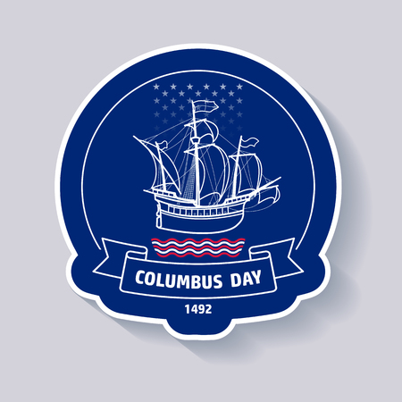 Columbus day greeting card. Vector illustration.のイラスト素材