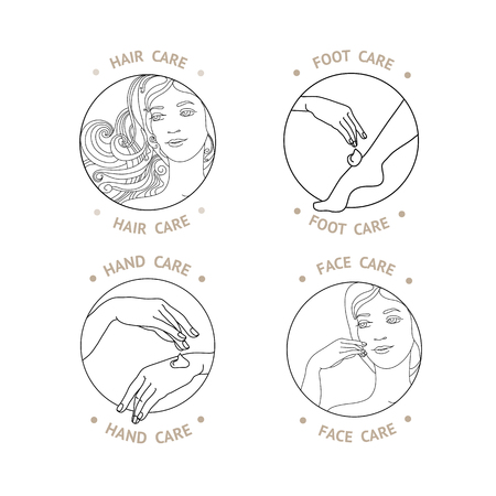 Face, hand, foot and hair Care.のイラスト素材