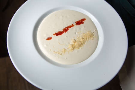 Food, close up of delicious soup. Soup pureeの写真素材