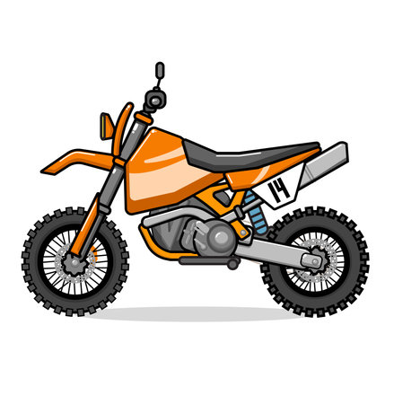 Motobike enduro, orange sport bike with black.のイラスト素材