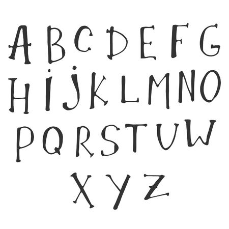 Hand written font. Modern hand lettering style. Full version. Vector illustrationのイラスト素材