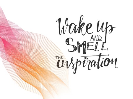 Wake up and smell the inspiration. Abstract geometric thin lines background.のイラスト素材