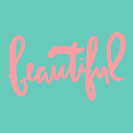 Beauty.Modern calligraphic style. Hand lettering and custom typography for your designs: t-shirts, bags, for posters, invitations, cards, etc.のイラスト素材