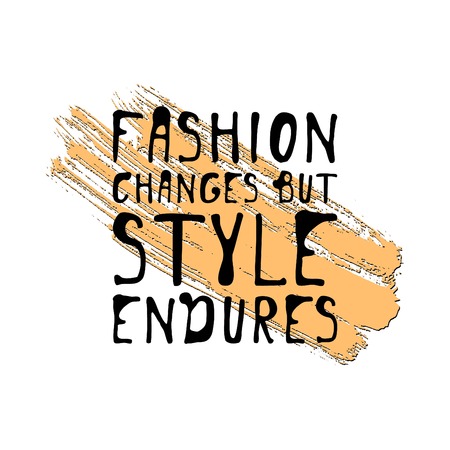Fashion changes, but style endures. Motivational quote. T-shirt printing design,のイラスト素材