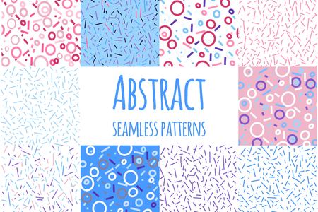 Memphis style seamless pattern set. vector illustrationのイラスト素材