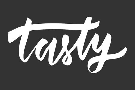 Tasty. Modern calligraphic style. Hand lettering and custom typography for your designs: t-shirts, bags, for posters, invitations, cards, etcのイラスト素材