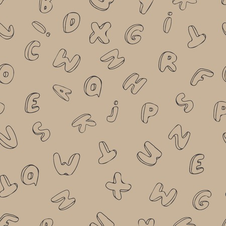 Hand written font. Modern hand lettering grafitti style. Seamless patternのイラスト素材