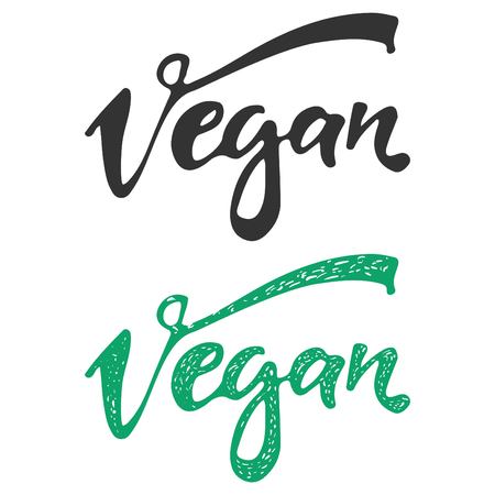 Vegan word Hand lettering for your design Vector illustrationのイラスト素材
