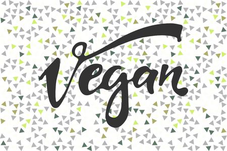 Vegan word. Hand lettering logo for your design. Vector illustrationのイラスト素材