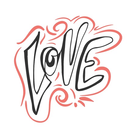Hand lettering and custom typography for your design. Doodle sketchのイラスト素材