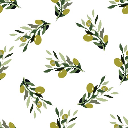 Olive Brunch seamless patern illustration. Hand drawn illustration for your designのイラスト素材