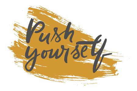 Quotes for fitness, gym. Hand lettering and custom typography for t-shirts, bags, for posters, invitationsのイラスト素材