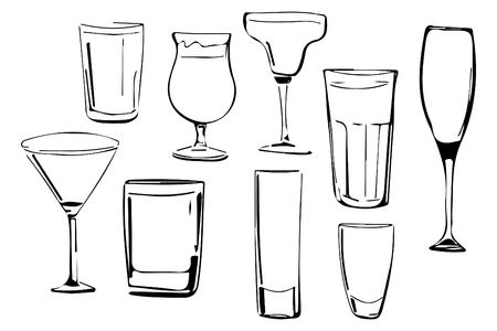 Coctail hand drawn illustration for your design: menu, cardsのイラスト素材