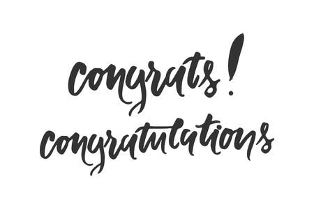 congratulation card. Vector hand drawn phrase. Hand lettering poster. Can be used for graduation,...