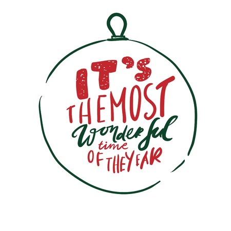 Holiday card lettering design. Typographic print poster. T shirt hand lettered calligraphic design. Vector illustration.のイラスト素材