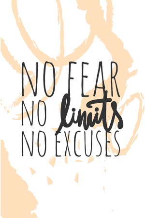 No fear. No limits. No regrets  Hand lettering and custom typography for your designs: t-shirts, bags, for posters,のイラスト素材