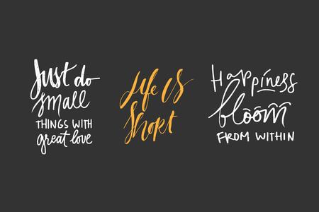 Happiness bloom from within. Just do small things with great love. Life is short. Quote poster, Inspirational words, Motivate sayingのイラスト素材