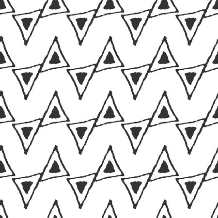 Abstract doodle  triangle seamless pattern. hand drawn elementsのイラスト素材