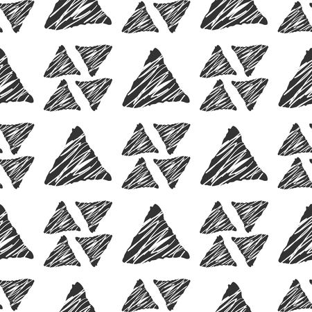 Abstract doodle  triangle seamless pattern. hand drawn elementsのイラスト素材