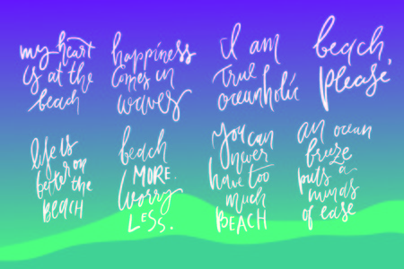 My heart is at the beach. Beach more, worry less. You can never have too much beach. Life is better on the beach.のイラスト素材