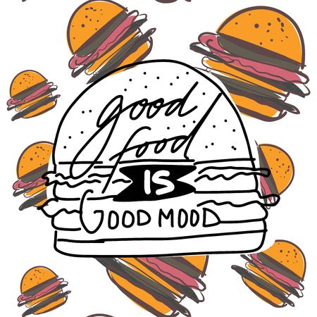 Good food is good mood. Hand lettering for youのイラスト素材