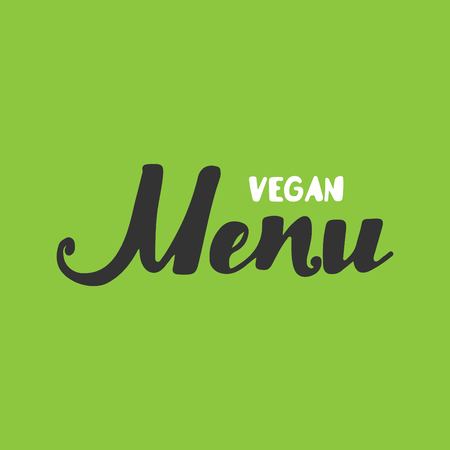 Vegan menu. Hand lettering vector illustrationのイラスト素材