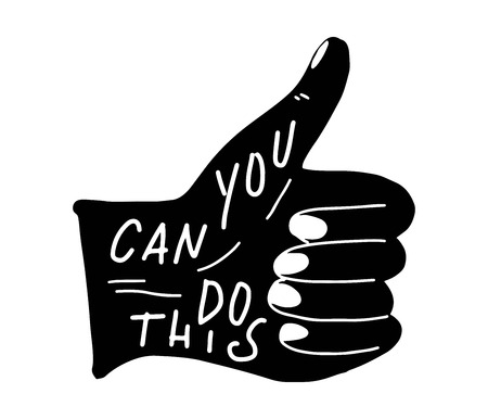 You can do this. Motivation quote for your design. Hand lettering.のイラスト素材