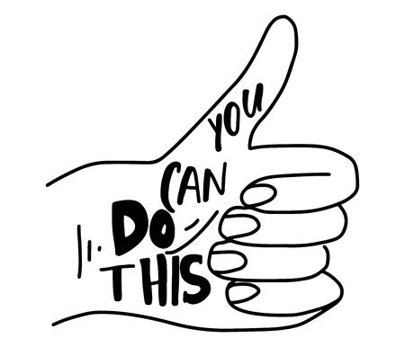 You can do this. Motivation quote for your design. Hand lettering.のイラスト素材