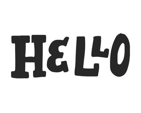 Hi. Hello. Hand lettering for your design. Vector illustrationのイラスト素材