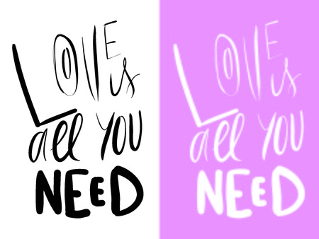 Love is all you need.Hand lettering about love illustration for your design.のイラスト素材