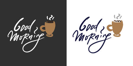 Breakfast illustration. Hand drawn posters for your design. Good morning. Coffee illustrationのイラスト素材