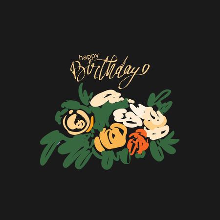 Happy birthday floral card. Greeting card for your designのイラスト素材