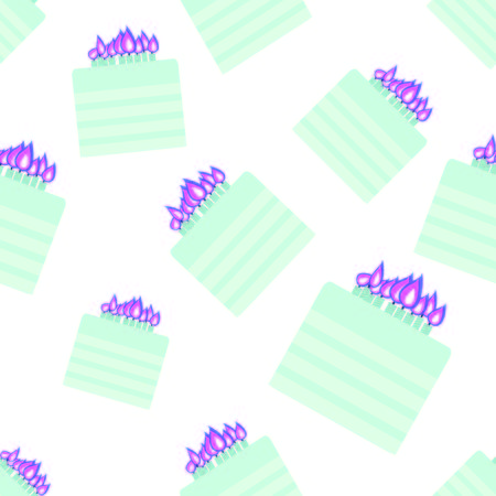 Cake seamless pattern for your design. Birthday background
