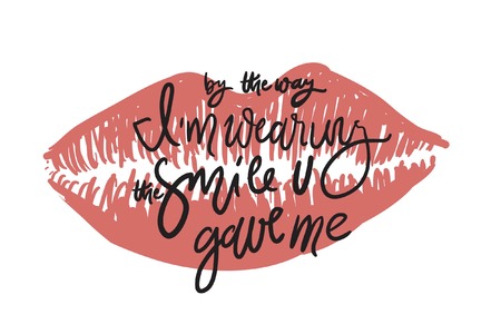 Smile quote for your design. Hand letteringのイラスト素材