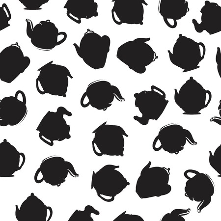 Tea pot seamless pattern for your design: posters, website, menuのイラスト素材