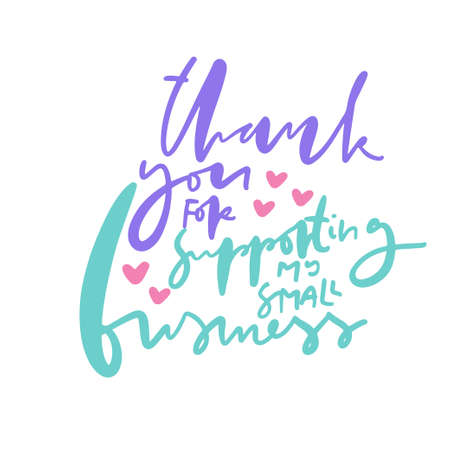 Hand lettering sign for business packaging. Vector illustrationのイラスト素材