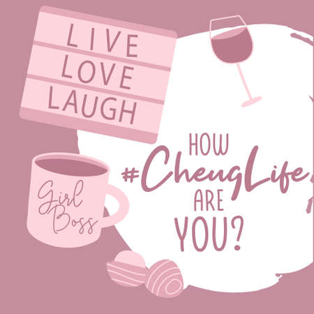 Slogans about cheuglife. New trendy teens millennial quotes. New English words. Quotes about old-fashioned and untrendy stuff.のイラスト素材
