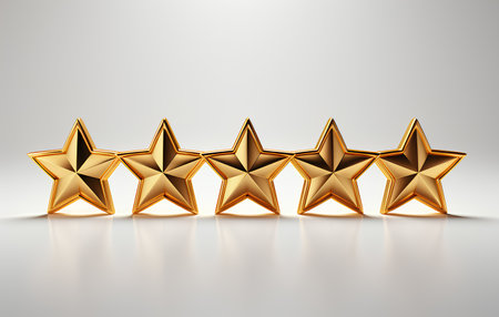 Gold stars ranking business review conceptの素材