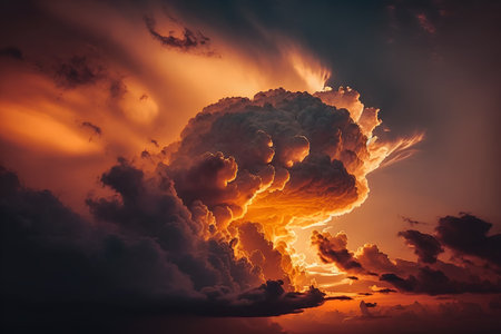 Cloudy sunset landscape wallpaperの素材