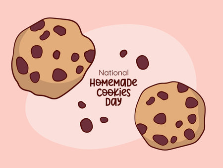 National Homemade Cookie Day Chocolate cookiesのイラスト素材