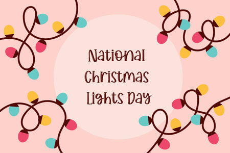 National christmas lights day. Garland illuminate lightbulbsのイラスト素材