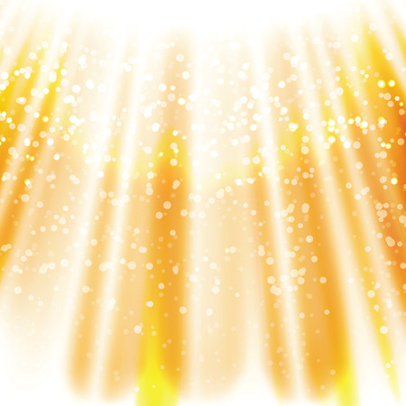 Magic sun raise, sun beams with gold abstract glitter, blinking sparkle, Christmas and New Year glittering background, backdrop with sparkling magic glowing, blinking  lightsのイラスト素材