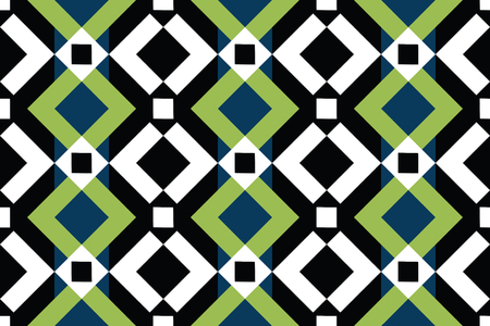 Geo seamless pattern, ethnic ornament, folk motif, seamless fabric print, festive geometric patchwork, tapestry backgroundのイラスト素材