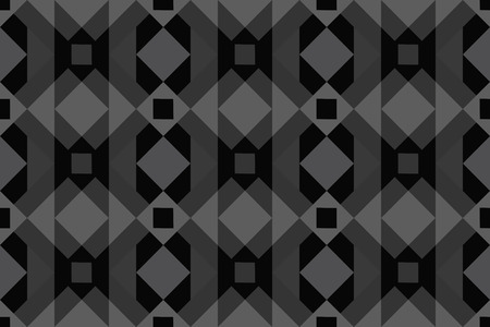 Geo seamless pattern, ethnic ornament, folk motif, seamless fabric print, dark grey geometric patchwork, tapestry backgroundのイラスト素材