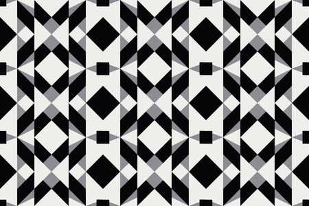 Geo seamless pattern, stylish geometric ornament, seamless fabric print, monohcrome geometric backgroundのイラスト素材