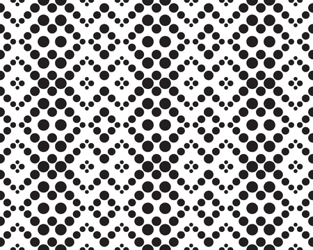 Seamless dots pattern, folk motif, seamless tribal pattern, monochrome, monotone overlay background texture, abstract screen print textureのイラスト素材