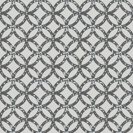 Seamless circles. Trellis pattern, grunge texture. Textured fabric print. Geometric wallpaper design. Abstract backgroundのイラスト素材