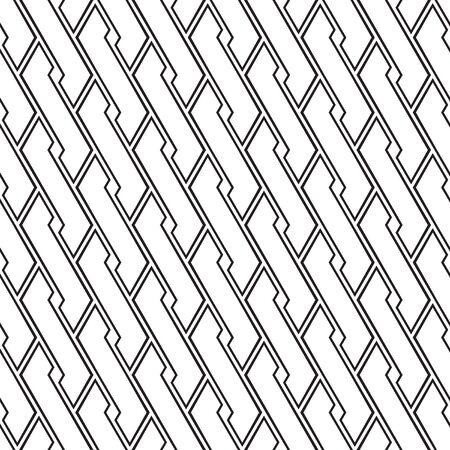 Seamless pattern of intersecting bands, seamleess ropes, black and white linear teture, vector illustrationのイラスト素材