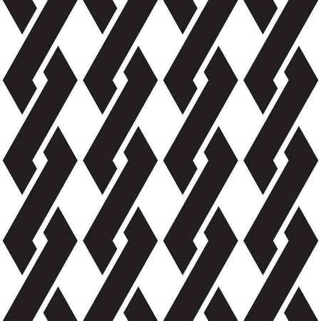 Seamless pattern of intersecting bands, seamleess ropes, black and white linear teture, vector illustrationのイラスト素材